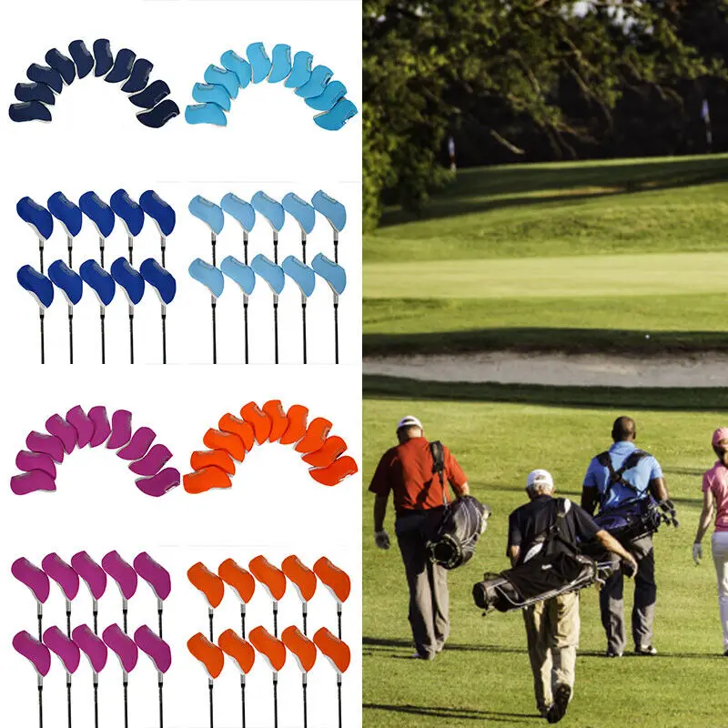 10PCS 11g Neoprene Iron Head Covers Club Golf Iron Headcovers Protector Universal Protection Golf Irons 10 Colors