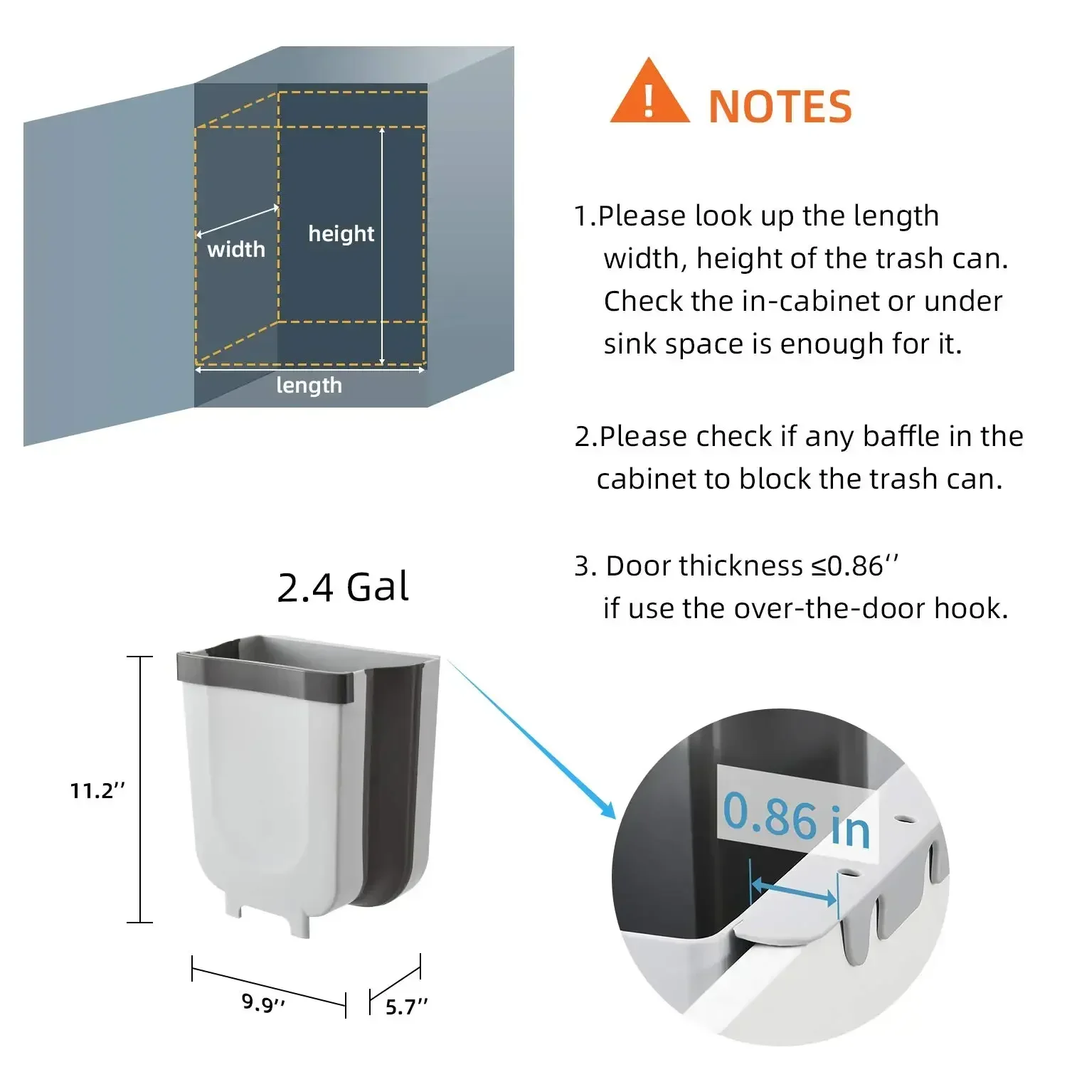 

Trash Accessories Foldable Garbage Waste Collapsible Kitchen Bucket Bin Under Hanging Can Countertop Food Sink Rubbish