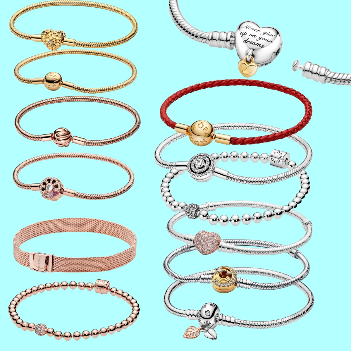 

Лидер продаж 2024, роскошный и изысканный браслет andora, ювелирные изделия из стерлингового серебра 100% пробы, Женский оригинальный браслет с шармами и бусинами