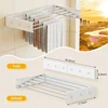 Upgrade Drying Rack Clothing,Clothes Drying Rack Wall Mounted,Laundry Drying Rack Wall Mount,6 Aluminium Poles,with Hooks 6
