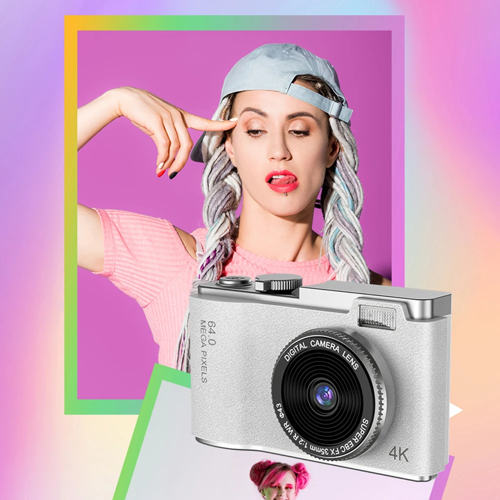 HD Digital Camera 4K 64MP Photography Camera Video Camcorder 2.4 inch Screen Camcorder for Photography for Kid Adult Beginners