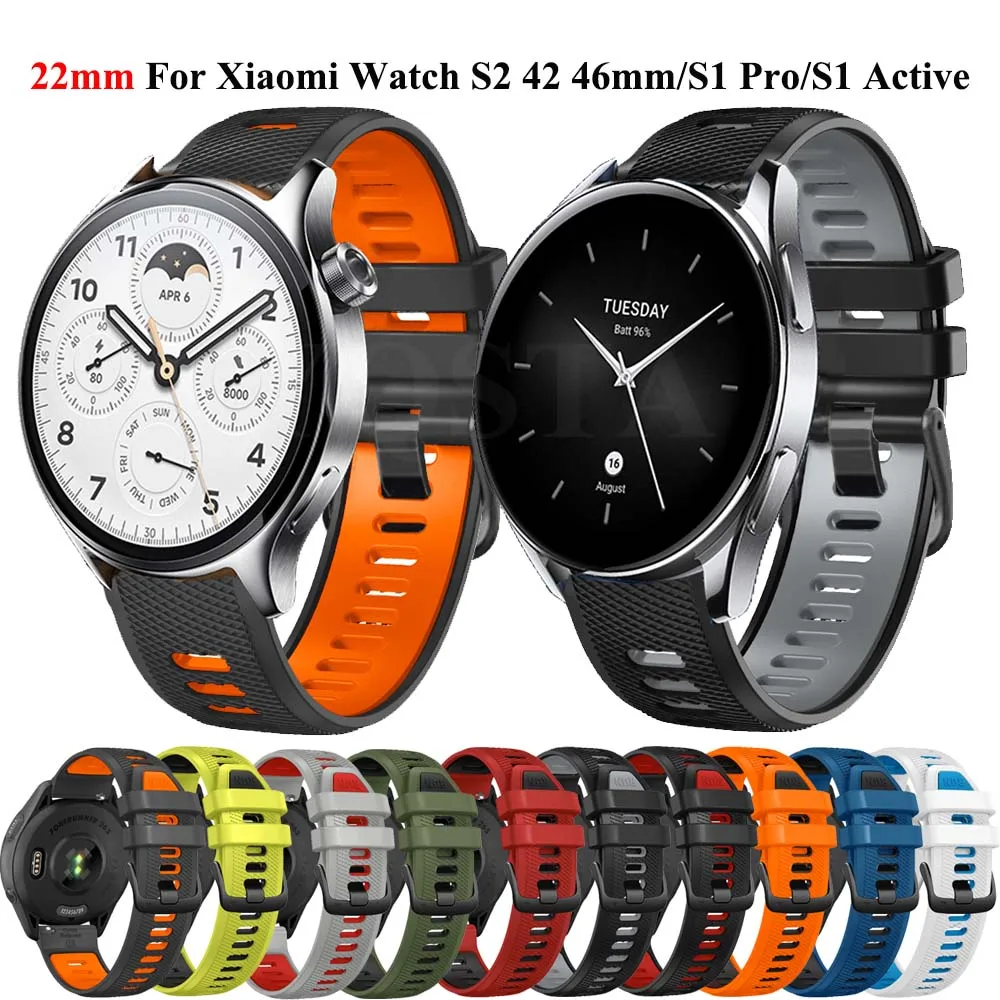 Cinturino Da 22Mm Per Xiaomi Mi Watch S2 42 46Mm/S1 Pro/Active/Color 2 Smart Wristband Mi Bro X1 Cinturino In Silicone Accessori Per Bracciali