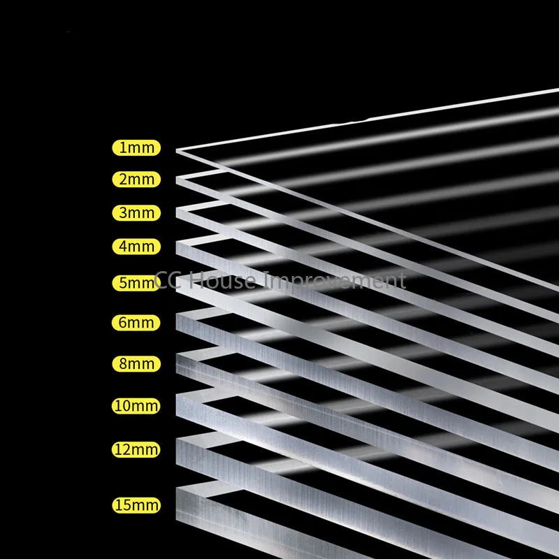 רוחב 50 מילימטר גיליון אקריליק שקוף לוח פלסטיק למסגרת תמונה זכוכית החלפה פרויקט תצוגה ציור