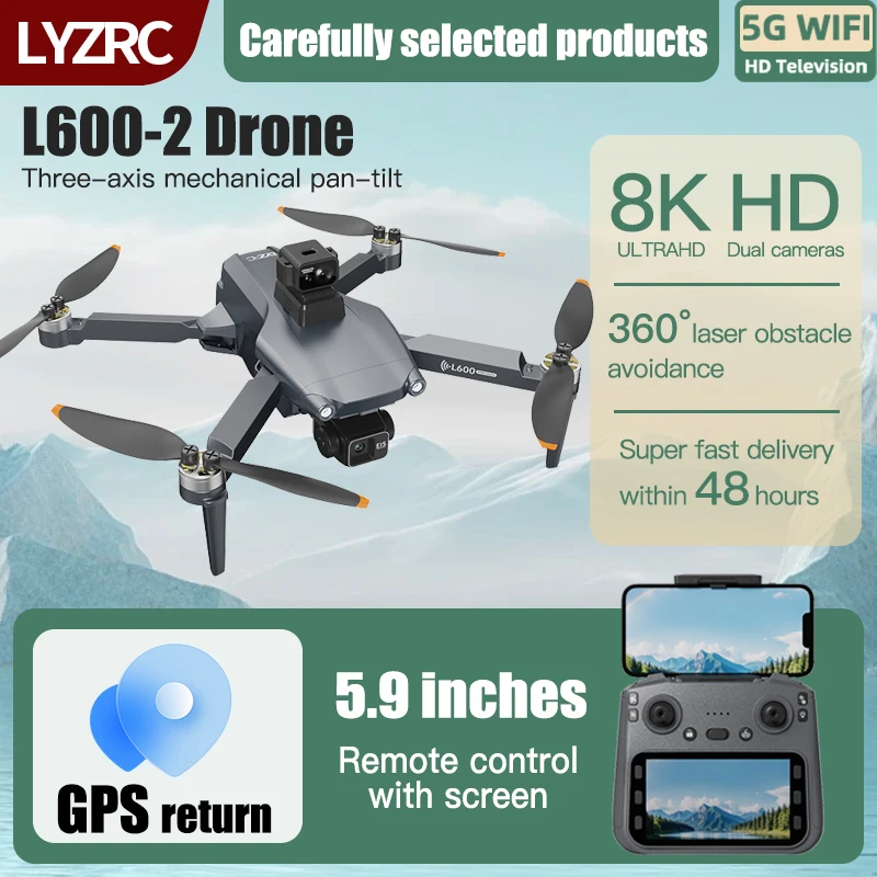 Caméra Action 360° 8K Ultra HD avec stabilisateur 3 axes, étanche et WiFi, présentée avec deux batteries