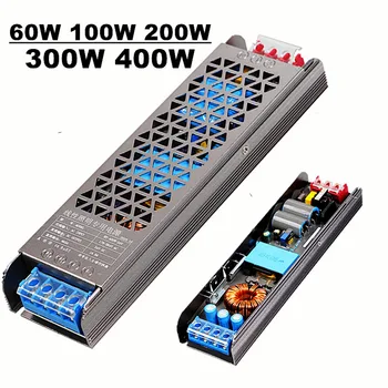 หม้อแปลงไฟฟ้าบางพิเศษ220V เป็น DC12V/24V 60W 100W 200W บ้านเฟอร์นิเจอร์อะแดปเตอร์แปลงไฟแถบไฟ LED จ่ายไฟ 1