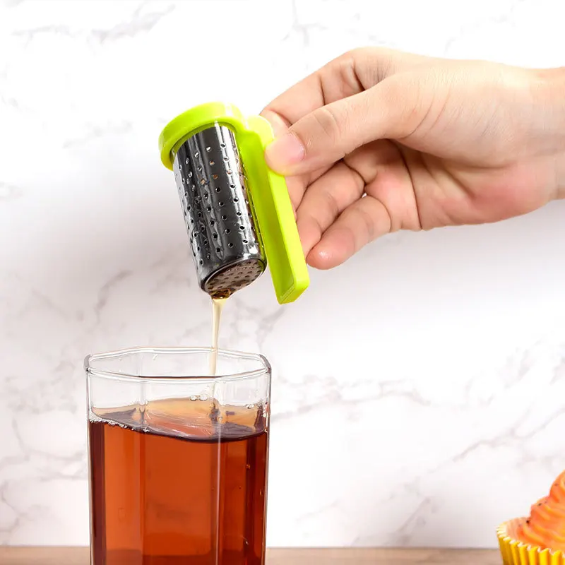 Stainless Steel Hanging Cup Tea Infuser Teapot Coffeeware Teaware Kitchen Silicone Handle Cha Herb Spice Coffee Strainer Sieve