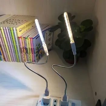 미니 LED 책 조명 독서 램프, 야간 조명, 보조배터리 PC 휴대용 램프, 8LED 눈 보호, 5V 테이블 램프