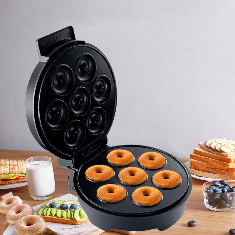 Mini Electric Donut Maker Automatic Heating Cake Bread Baking Machine 1200W  High Power Fast Heating Oven Pan Breakfast - AliExpress