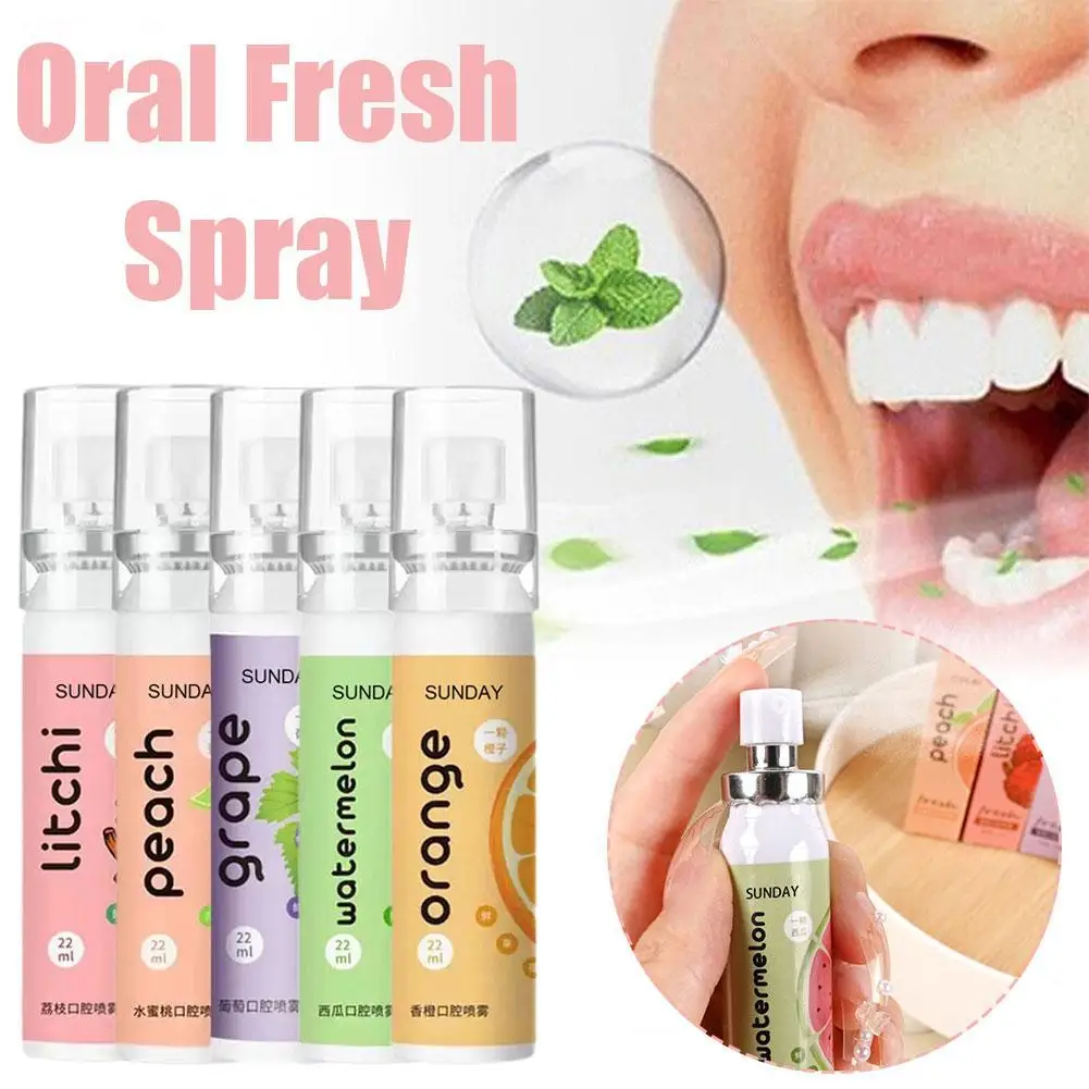 

4 flavors Oral Fresh Spray Mouth Freshener Oral Odor Treatment Oral Remove Bad Breath Fruit Litchi Peach Flavor Persistent Oral