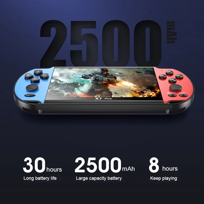 new 5.1 inch X7 Plus video game console 8GB dual joystick handheld game console children portable retro game console