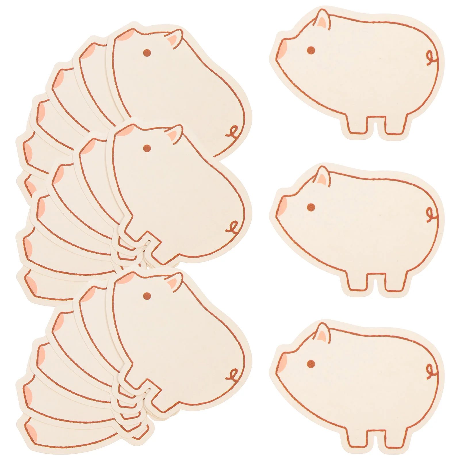 

Aboofan Blank Notecards Sticky Memo Pads Pig Shaped Page Markers Tabs Message Cards Note Reminder Sticker