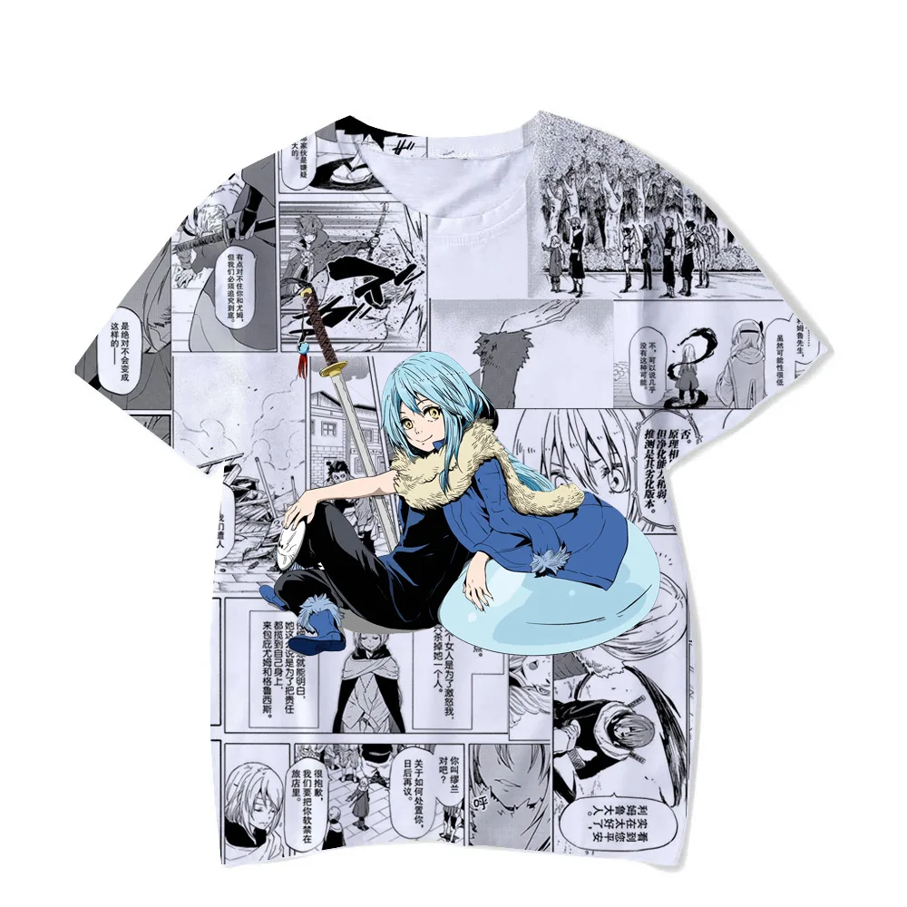 

Детская одежда с 3D-принтом из аниме «I Get Reincarnated as A Slime», Детская футболка, модная повседневная футболка, топы для мальчиков и девочек