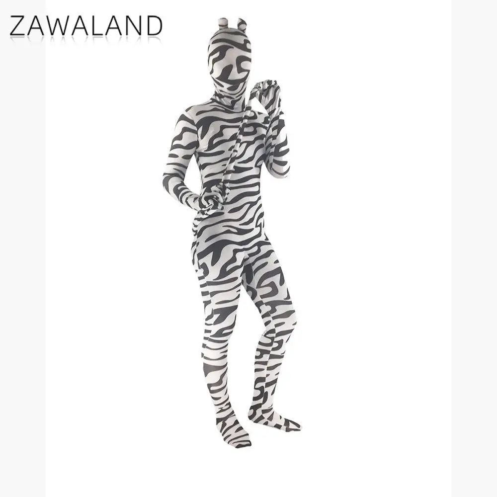 

Костюм для косплея Zawaland Zebra, костюм с животными для взрослых и детей, комбинезон с полным покрытием, Забавный костюм унисекс для представлений, праздничная женская одежда