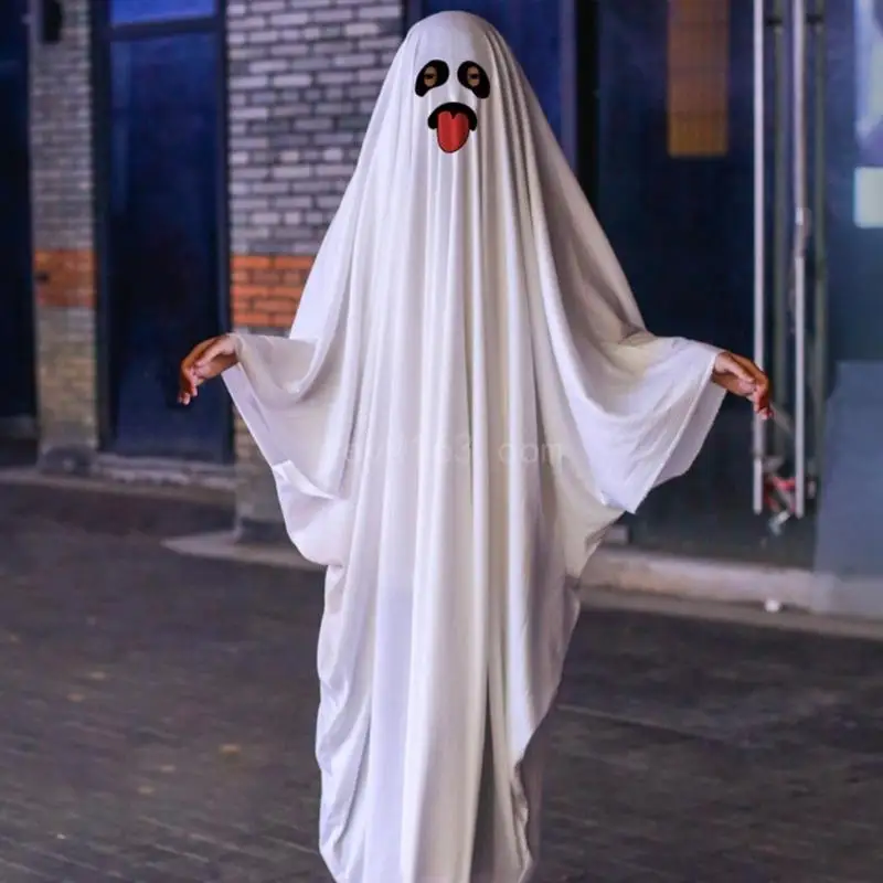 Halloween Cloak Cape Ghostes Hooded Cloak Cape Robe Ghostes Poncho Funny Cosplay Clothes Costume Adult Kids Halloween Costumes