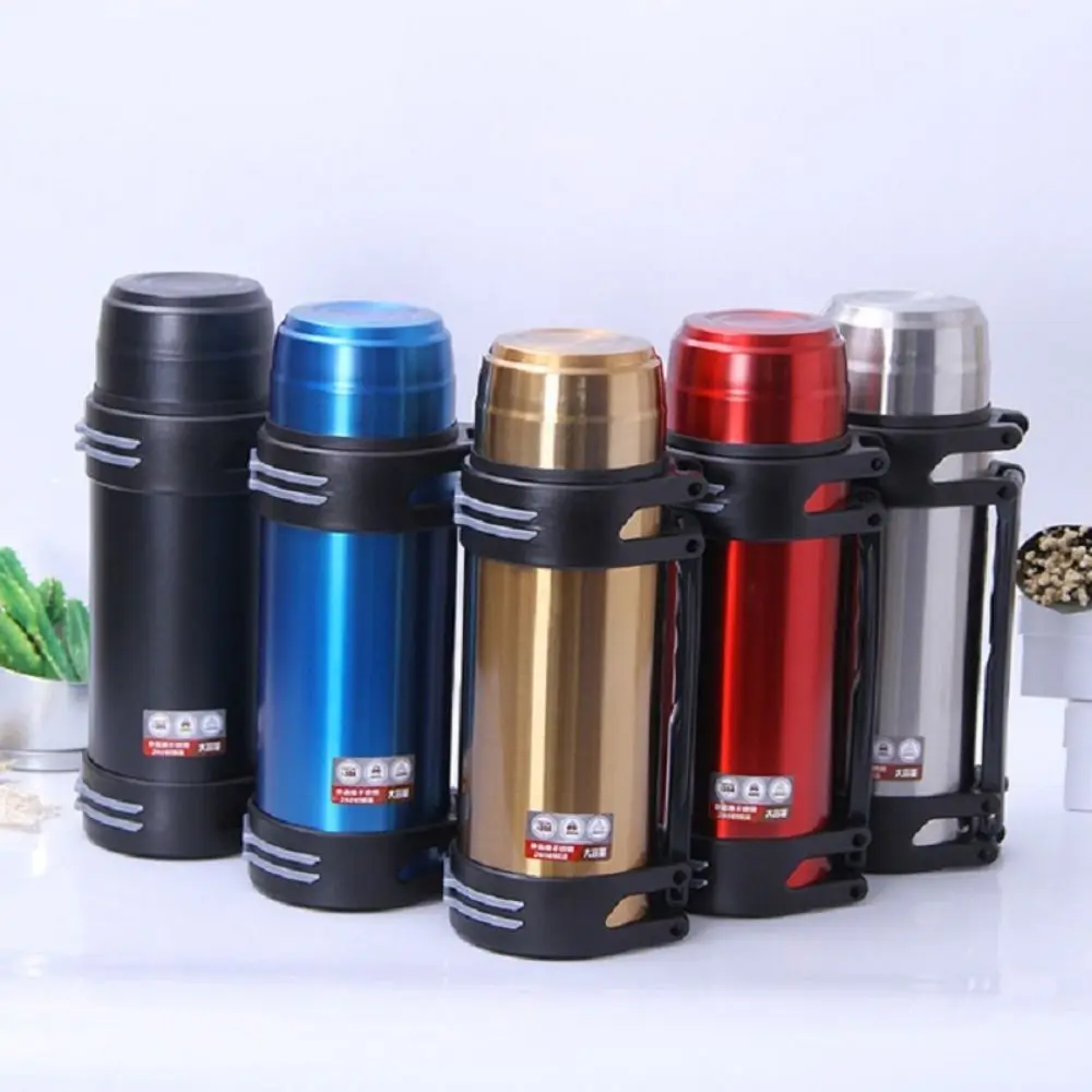 

Unbreakable 2L Thermos Flask Shoulder Strap Stainless Steel Thermo Cup Large Capacity Anti-leak Vacuum Insulated Bottle Gym