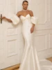 Elegant Simple Wedding Dresses Satin Sheath Mermaid Sexy Bridal Gowns Strapless Backless Robes Vestidos De Novia Customized 2025 4