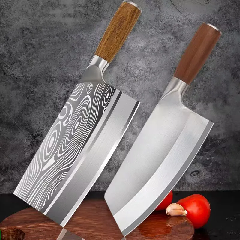 

Kitchen Knives Cleaver Chef Knife Stainless Steel Razor Sharp Slicing Chopping Meat Chinese Butcher Knife Wood Handle Gift Box