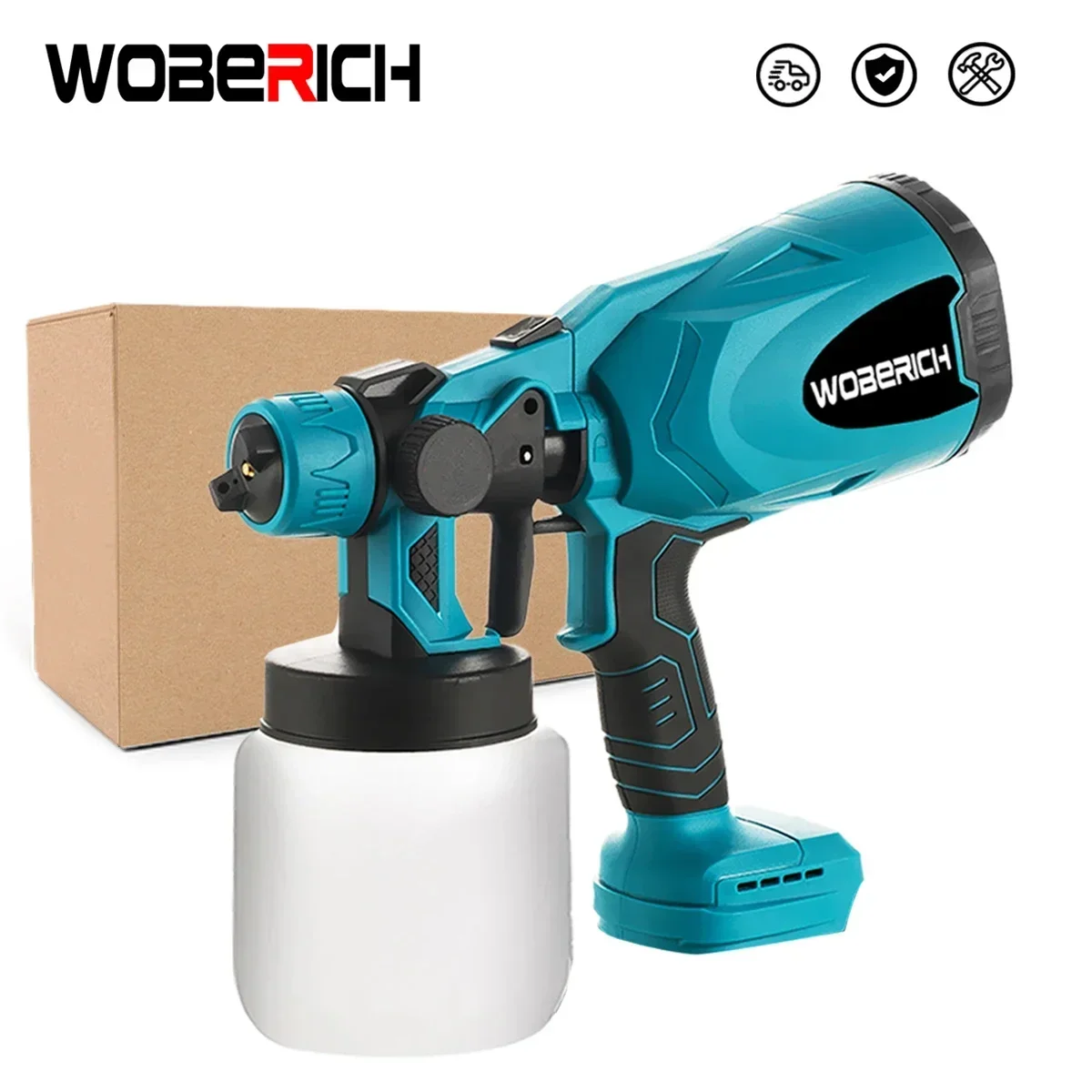 Electric Cordless Paint Sprayer Gun for Wood Fence Furniture Cabinets Walls Fit Makita 18v Battery without Battery picket fence hazel wood 60x500 cm