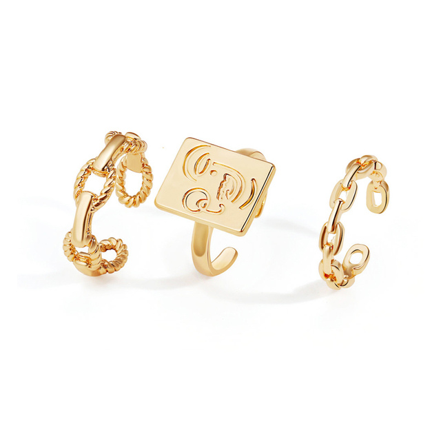 New Ins Aesthetic Colorful Transparent Resin Acrylic Crystal Ring Set For Female Geometric Irregular Ring Jewelry