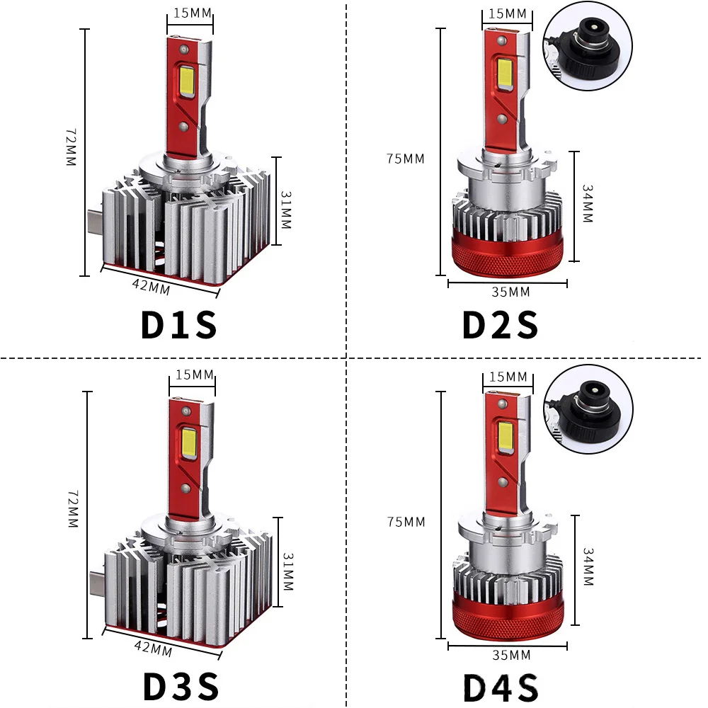 ZDATT-Ampoules LED Canbus Turbo, Lampes LED d'origine, Lampes de sauna de voiture, 70W, 6000K, 40000LM, D1S, D2S, D2R, D3S, D4S, D4R, D5s, 1:1