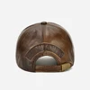 Fashion Men Genuine Cowhide Leather Baseball Cap Casual Real Leather Hat Autumn Winter Real Cowhide Leather Ear Protection Caps 5