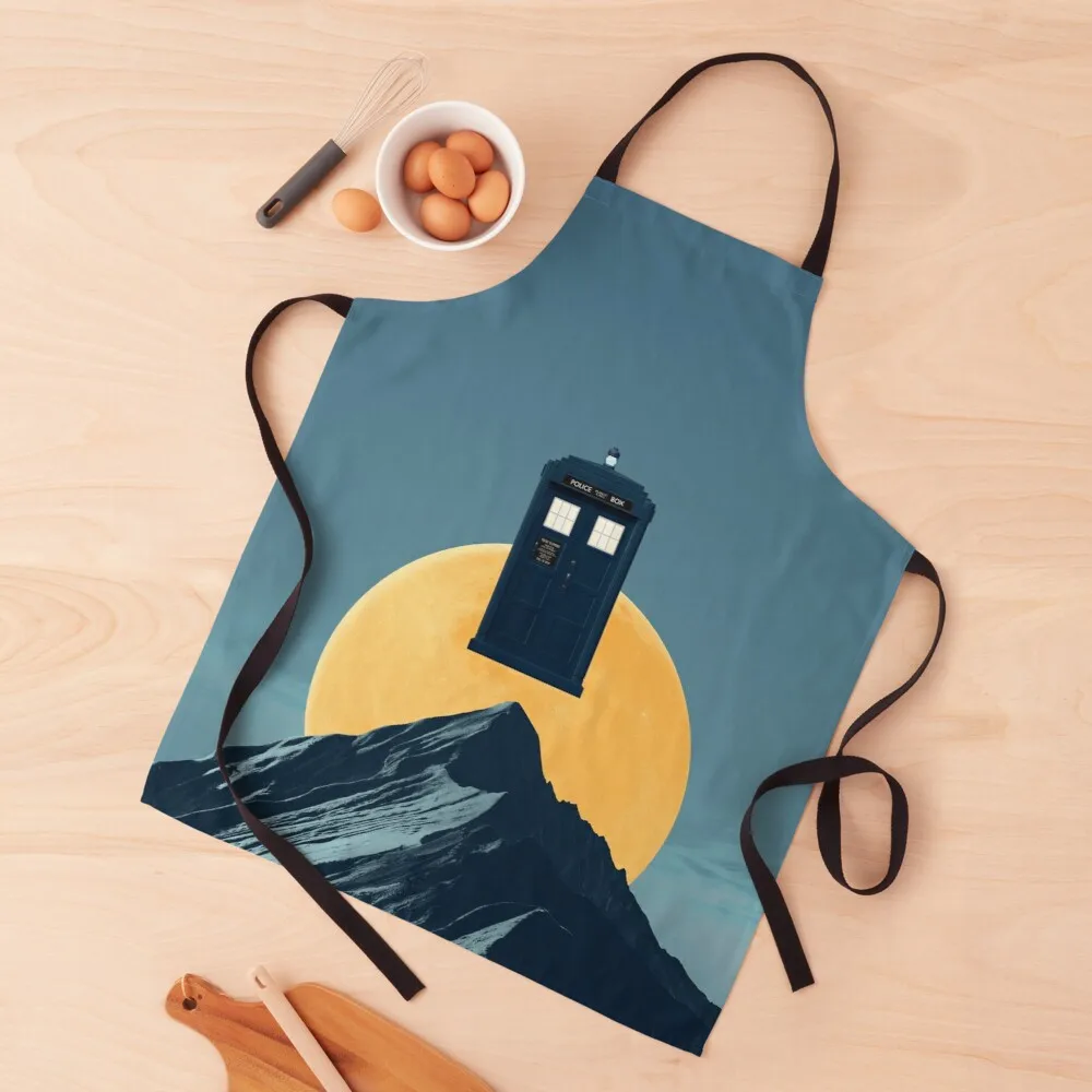 

Time machine against an alien landscape Apron kitchen apron woman Aprons