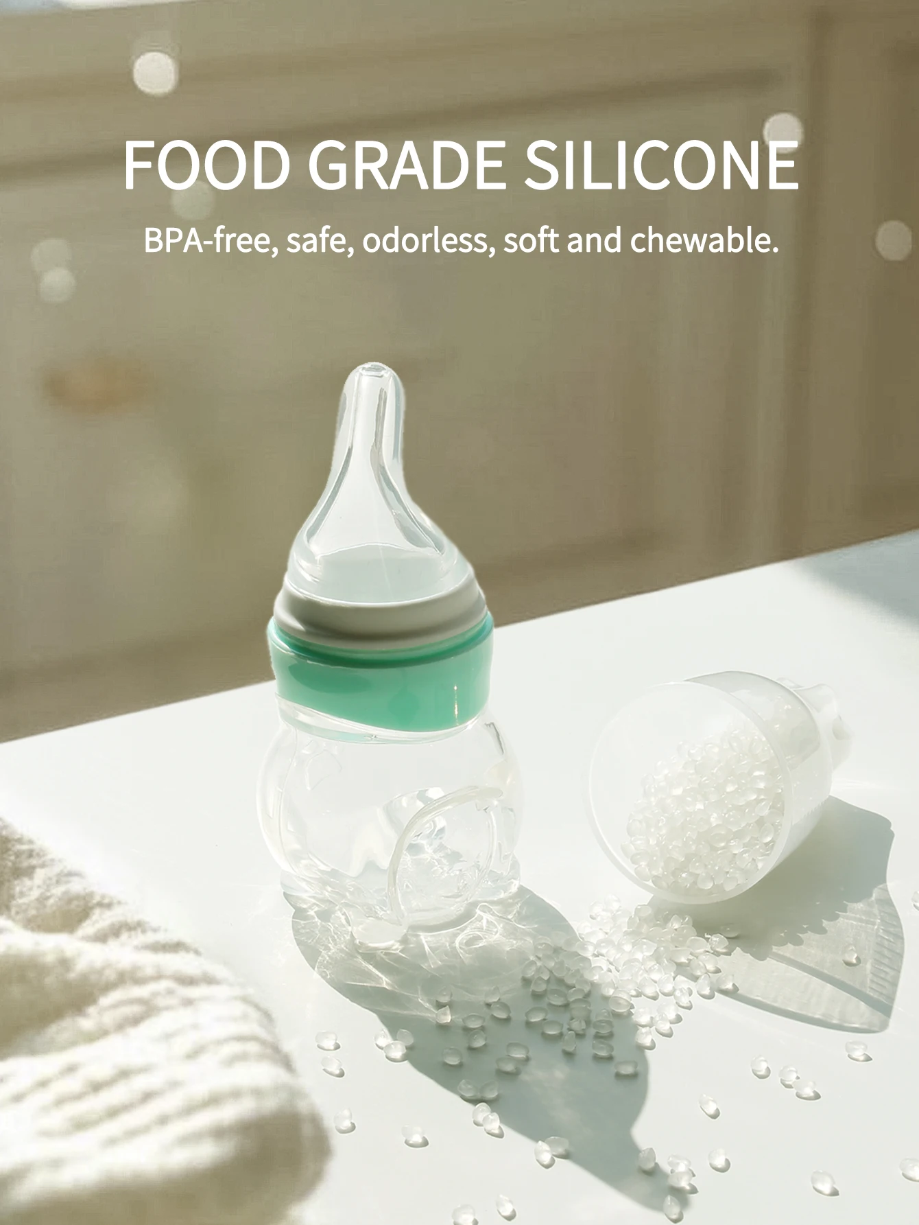 3 in 1 Feeding medicine Baby Silicone bottles Drink milk eat rice paste with 3 Replacement Heads BPA Free Bottle