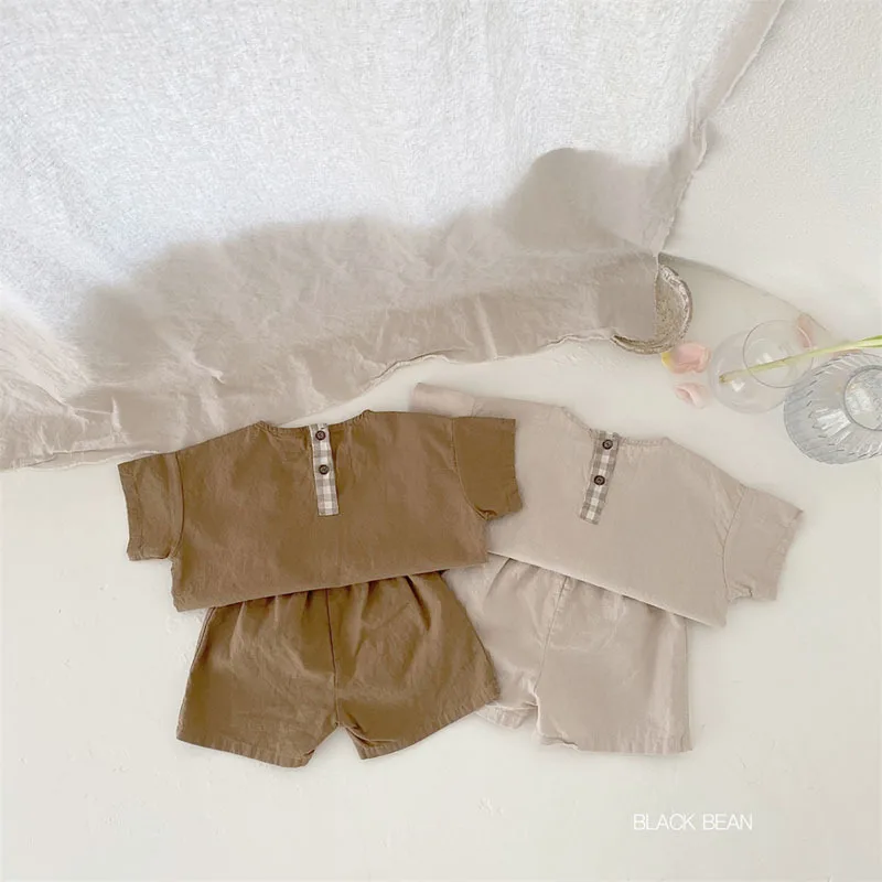 Children New Arrival Set Toddler Boy Casual Circle Print Thin Short Sleeves Tees And Baby Girl Retro Loose Cotton Shorts Suit Baby Clothing Set