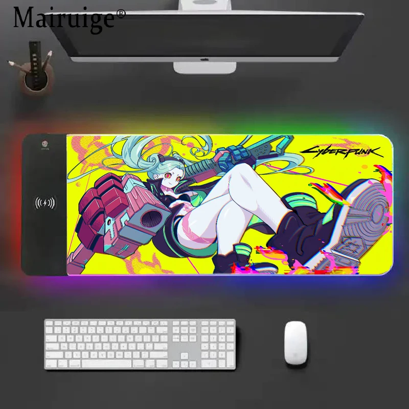 Maimuige Rebecca Mobile Carregamento sem Fio Grande Mouse Pad Gamer Mouse Mats Tapete Desktops Computador Mat Table Gaming Game Pad - Imagem 4