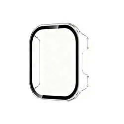 Durable Tempered Glass Case with Anti - Scratch Hard PC Cover and Screen Protector for Redmi Watch 5 Active (Clear)