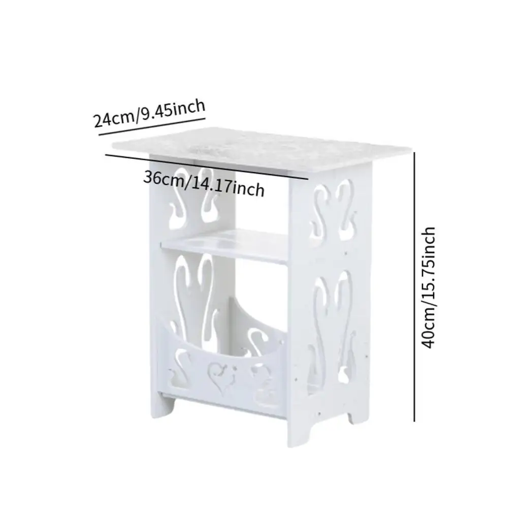 End Table, Small Bedside Table with Storage, Modern Nightstand, Side Table, for Living Room, Bedroom, White