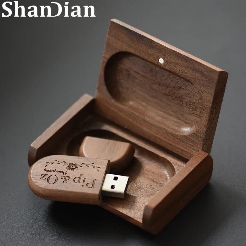 Wedding Gifts Box Wooden USB 2.0 Flash Drive 4GB 8GB 16GB 32GB 64GB Photography Pen Drives Free Memory Stick U Disk