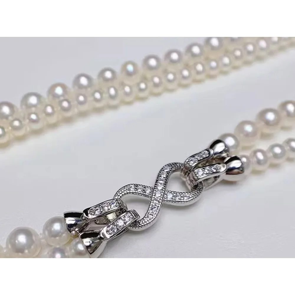 Dubbellaagse parelketting voor dames elegante hanger ketting_voghion.com