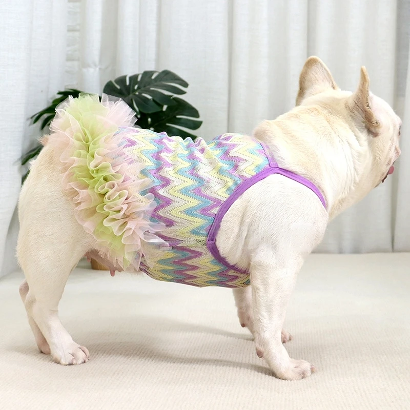 

Thin Mesh Sling Skirt Dog Vest, Puppy Outfits, Clothes for French Bulldog, Pug, Corgi, Fat Dog Apparel, Summer