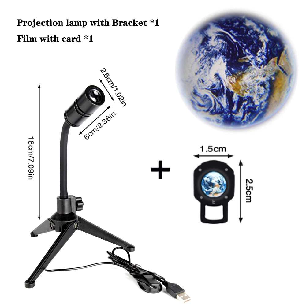 2 In 1 Earth Moon Projection Led Lamp 360° Rotatable USB Rechargeable Desk Lamp Rainbow Night Light for Kids Bedroom Decoration cool night lights Night Lights