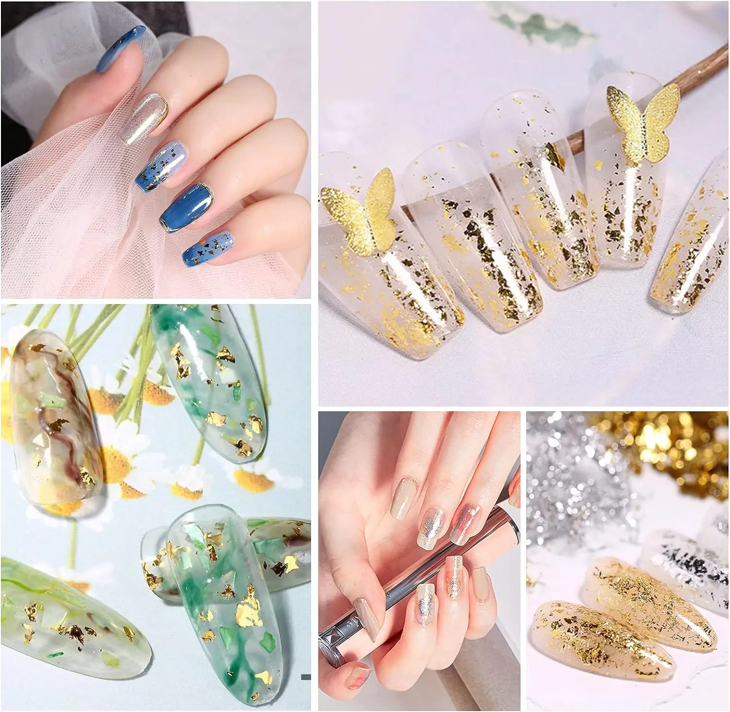 금박 박편 에폭시 송진 충전 콘페티 금박 송진 몰드, DIY 네일 아트 캔들 쥬얼리 제작 장식 스팽글, 30 개