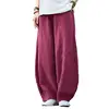 Plus size Autunm Casual Cotton Linen Pants Women 2024 Spring Summer Elastic Waist Basic Retro Loose Women' Harem Pants Trousers 1