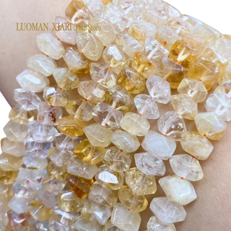 6X11Mm Aaa Natural Citrine Quartz Gemstone Special Cut Allentato Distanziatore Perline Per Gioielli Che Fanno Accessori Per Bracciali Fai Da Te 15''
