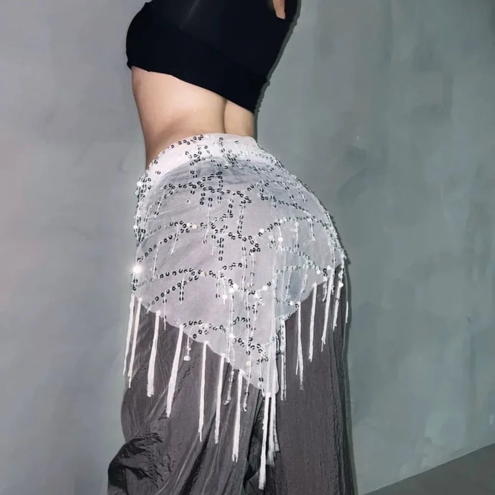 New Style Belly Dance Costumes Sequins Tassel Indian Belly Dance Hip Scarf For Women Belly Dancing Waist Chain