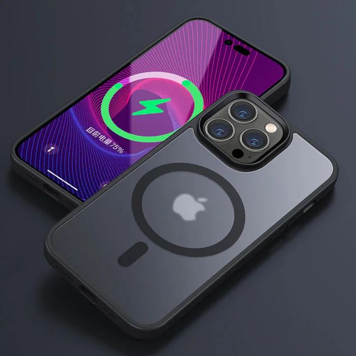 thumbnail image 1 of Matte Translucent Frosted Phone Case For iPhone 15 14 13 12 11 Pro Max Plus Magnetic Case For Magsafe Wireless Charging Cover, 1 of 5