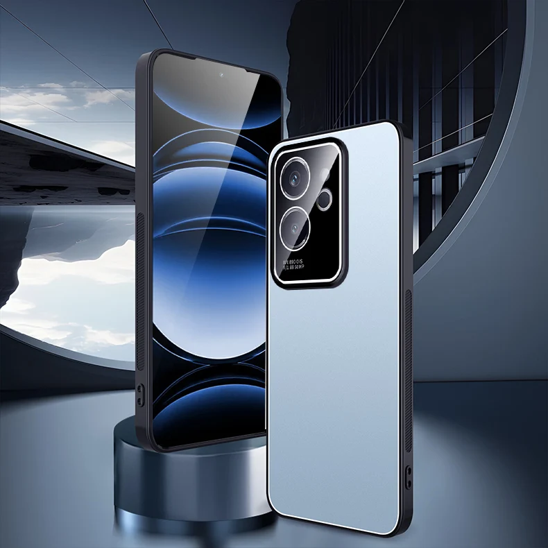 Enhanced Premium Aluminum Alloy TPU Anti-Slip Phone Case with Integrated Lens Protection