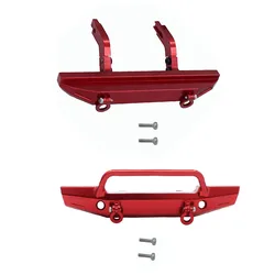 Premium Metal Front and Rear Bumper for 1/18 RC Crawler Car Enhancement (Red Set)