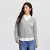 Semir Sweater Women V-Neck Cable Knit Sweater Sleeveless Shirt 2024 New Winter Loose Two-Piece Set 4