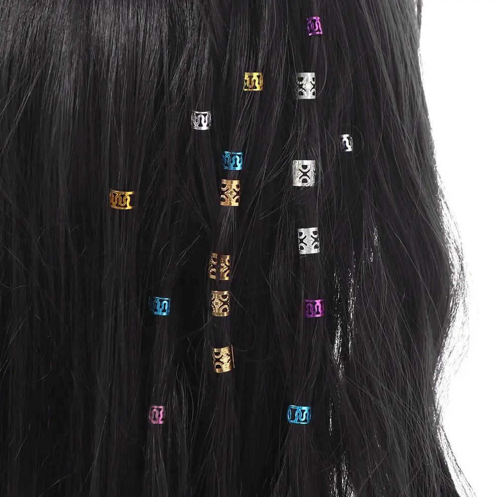 40pcs Dread Locks Hollow Out Hair Ring Hair Braiding Metal Cuff Clips Dreadlocks Beads DIY Headwear Hair Braid Tubes Decor