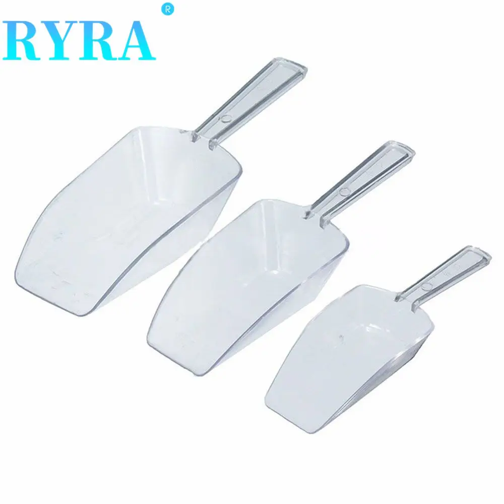 Plastic Ice Scoops Mini Transparant Ice Shovel Candy Dessert Grain Flour Dry Goods Shovel Party Bar Buffet Kitchen Tool 3pcs Set ice shovel scoop ice cube scoop