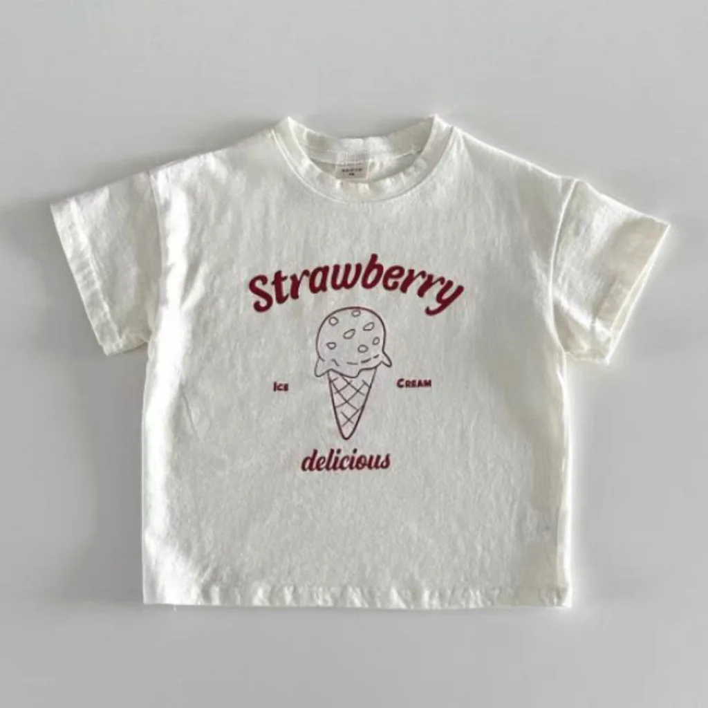 2025 Summer New Baby Short Sleeve T Shirts Cute Ice Cream Print T Shirt For Boy Girl Infant Cotton Tee Toddler Tops Kids Clothes 3 2025 Summer New Baby Short Sleeve T Shirts Cute Ice Cream Print T Shirt For Boy Girl Infant Cotton Tee Toddler Tops Kids Clothes - Image 3