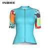 INBIKE Women's Cycling Short Sleeve Bicycle Top Shirts Slim Fit Breathable Biking Riding Clothes for Women with Rear 3 Pockets 1
