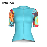 INBIKE Women's Cycling Short Sleeve Bicycle Top Shirts Slim Fit Breathable Biking Riding Clothes for Women with Rear 3 Pockets 1