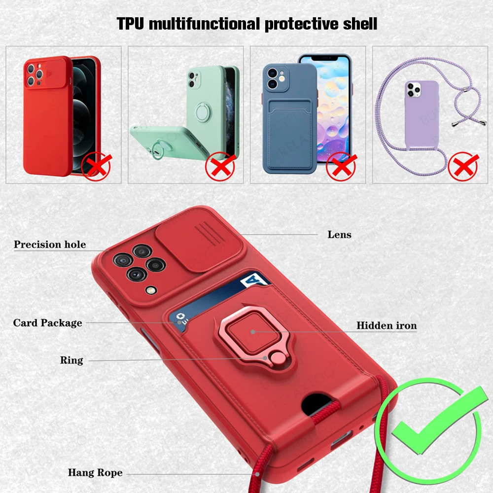 samsung silicone cover Push Pull Camera Protector Case For Samusng A 52s 02 12 22 32 72 31 51 71 Sumsung A 21 20 30 50s M22 M12 Shockproof Cover Fundas samsung flip phone cute