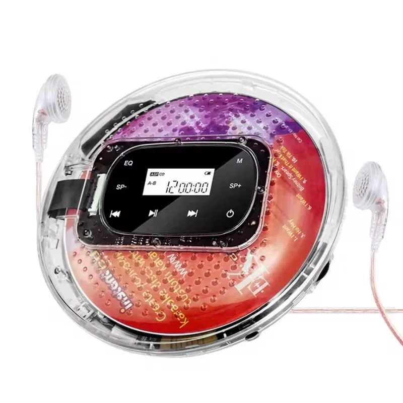 Music Player Portable CD Player with 3.5mm Wired Headphones Support TF Card